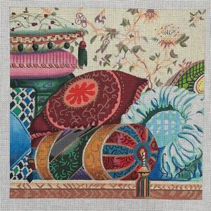 Oriental Pillows Handpainted Needlepoint Canvas The Collection 18 mesh 10 inches
